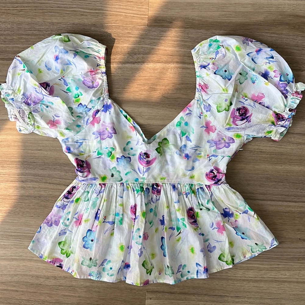 Floral fitted urban outfitters blouse